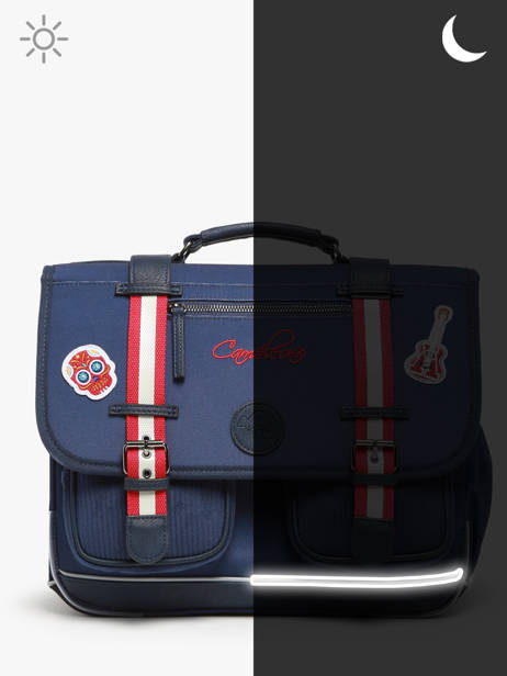 Cartable 2 Compartiments Cameleon Bleu vintage family boulanger CA38 vue secondaire 7