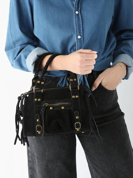 Sac Bandoulière Velvet Cuir Milano Noir velvet VE24093 vue secondaire 1