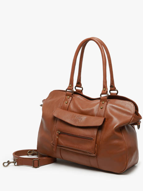 Sac Porté épaule A4 Cow Cuir Basilic pepper Marron cow BCOW78 vue secondaire 2