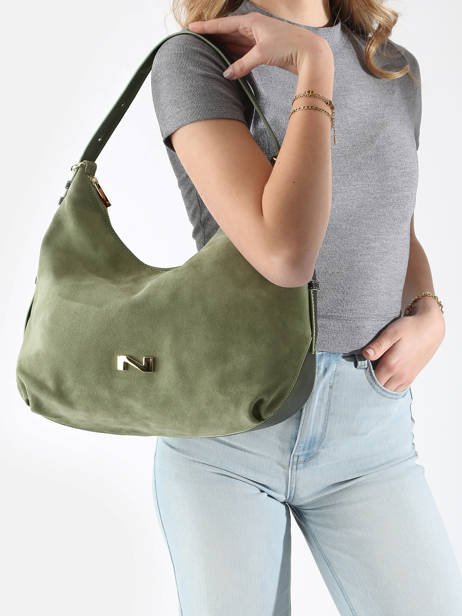 Sac Porté épaule Carrie En Cuir Daim Nathan baume Vert vogue 1 vue secondaire 1