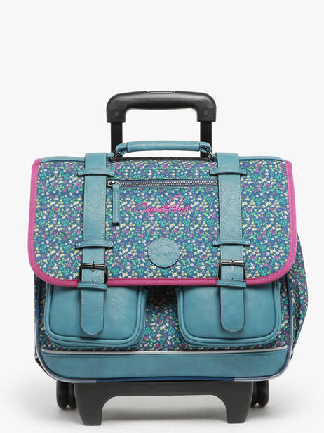 Cartable à Roulettes 2 Compartiments Cameleon Bleu vintage fantasy PBVGCR38