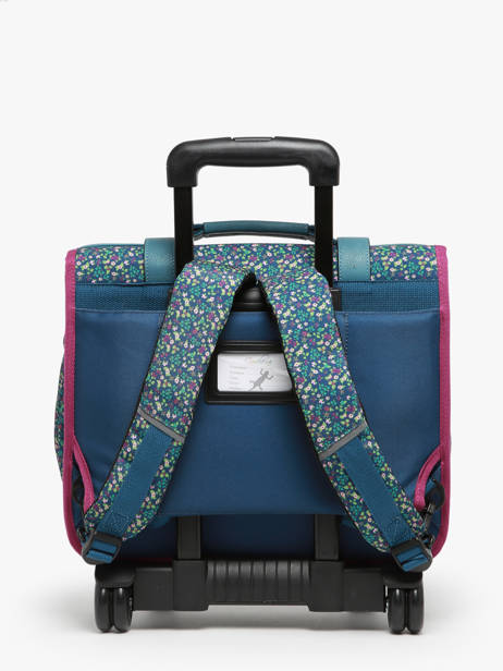 Cartable à Roulettes 2 Compartiments Cameleon Bleu vintage fantasy PBVGCR38 vue secondaire 4