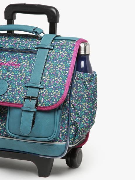 Cartable à Roulettes 2 Compartiments Cameleon Bleu vintage fantasy PBVGCR38 vue secondaire 6