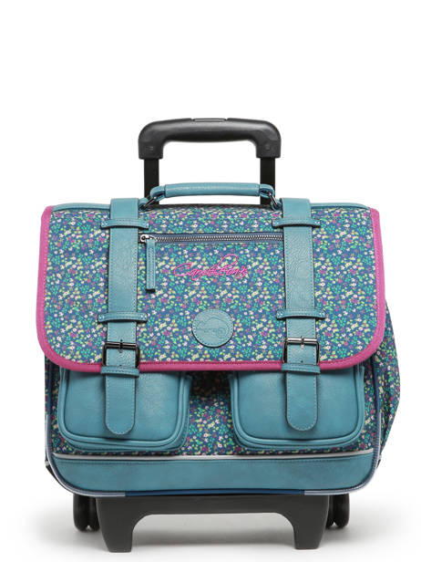 Cartable à Roulettes 2 Compartiments Cameleon Bleu vintage fantasy PBVGCR38 vue secondaire 7