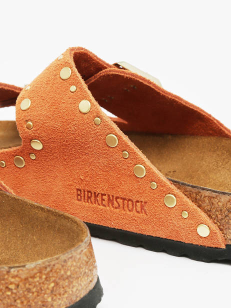 Mules Arizona Rivet En Cuir Birkenstock Orange women 1029513 vue secondaire 2