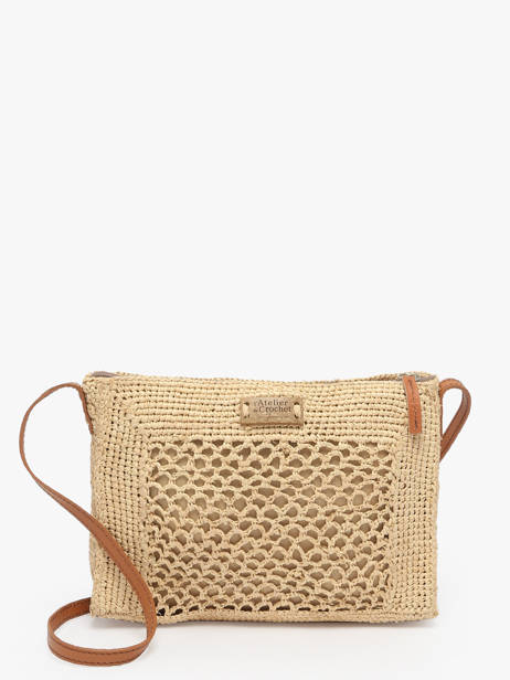 Sac Bandoulière L'atelier Du Crochet Raphia Le voyage en panier Blanc l'atelier du crochet AM810
