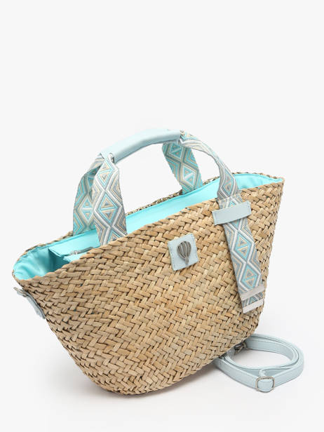 Cabas Estival Paille Le voyage en panier Beige estival PM848 vue secondaire 2