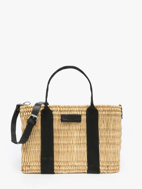 Sac à Main Estival Paille Le voyage en panier Noir estival PM779