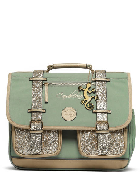 Cartable Enfant 2 Compartiments Cameleon Vert vintage fantasy CA38 vue secondaire 7