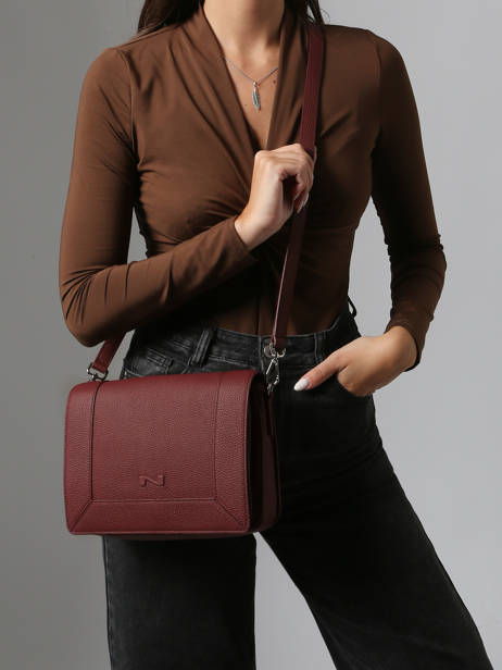Sac Bandoulière Rotterdam Cuir Nathan baume Rouge mondrian 3 vue secondaire 1