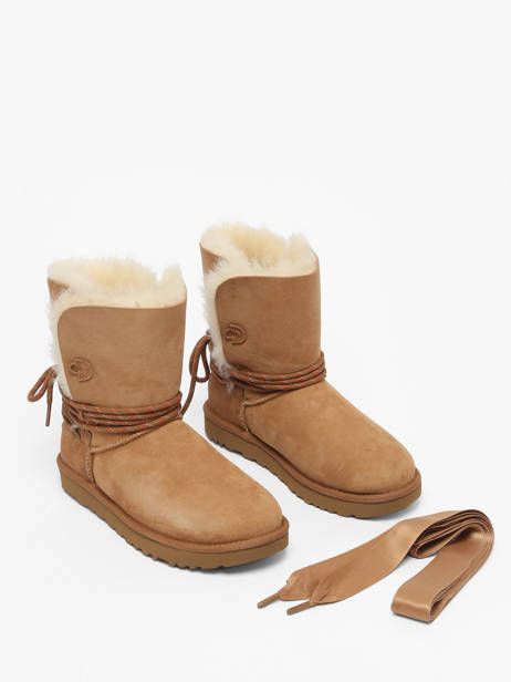 Bottines En Cuir Ugg Beige women 1171530 vue secondaire 3