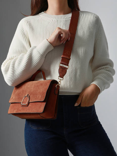 Sac Bandoulière M Altesse Suede Etrier Marron altesse suede EASU048M vue secondaire 1