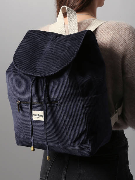 Sac Bandoulière Hindbag Bleu velours V vue secondaire 1
