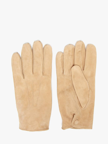 Gants Homme En Cuir Daim Avec Doublure En Soie Omega Beige men gloves S