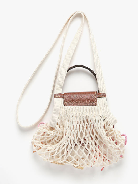 Longchamp Le pliage filet raphia Pochettes Beige