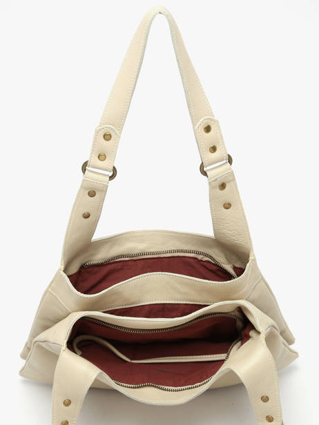 Sac Porté épaule Seam Cuir Basilic pepper Beige seam BSEA05 vue secondaire 3