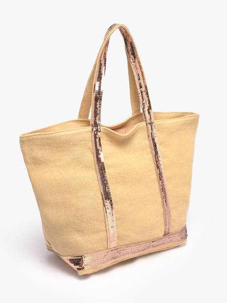 Le Cabas Zippé M Lin Et Paillettes Vanessa bruno Jaune cabas lin 31V40378 vue secondaire 2