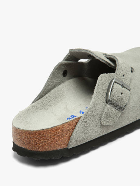 Mules Boston En Cuir Birkenstock Gris women 1031657 vue secondaire 2