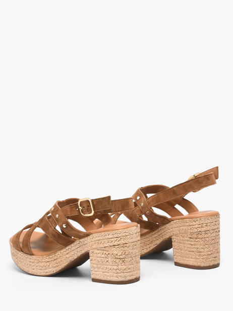 Sandales à Talon En Cuir Aliwell Marron women A126024 vue secondaire 2