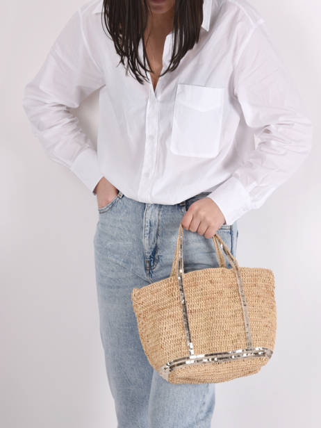 Sac à Main Le Cabas Raffia Et Paillettes Vanessa bruno Beige cabas raphia 64V40435 vue secondaire 1